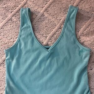 Shein Light Blue Ribbed Tank Top